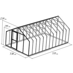 Helio Serre de jardin en polycarbonate Gris 20m²