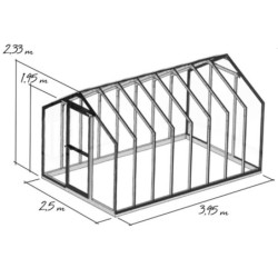 Helio Serre de jardin en polycarbonate Marron 10m²