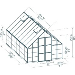 Canopia by Palram Serre de jardin en polycarbonate Gris 14.7m²