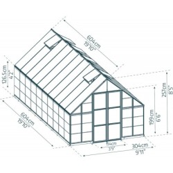 Canopia by Palram Serre de jardin en polycarbonate Gris 18.4m²