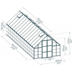Canopia by Palram Serre de jardin en polycarbonate Gris 25.6m²