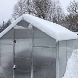 Gampre Serre de jardin en polycarbonate Gris 6.5m²