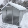 Gampre Serre de jardin en polycarbonate Gris 6.5m²