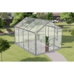 Gampre Serre de jardin en polycarbonate Gris 6.5m²