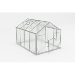 Gampre Serre de jardin en polycarbonate Gris 6.5m²