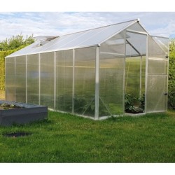 Gampre Serre de jardin en polycarbonate Gris 9.8m²