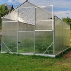 Gampre Serre de jardin en polycarbonate Gris 9.8m²