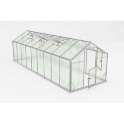 Gampre Serre de jardin en polycarbonate Gris 14.3m²