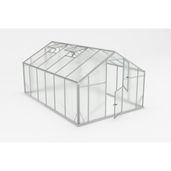 Gampre Serre de jardin en polycarbonate Gris 12.5m²