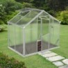 Gampre Serre de jardin en polycarbonate Gris 3.3m²