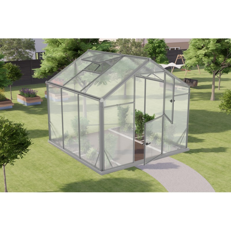 Gampre Serre de jardin en polycarbonate Gris 4.84m² Gampre Serre de jardin en polycarbonate Gris 4.84m²