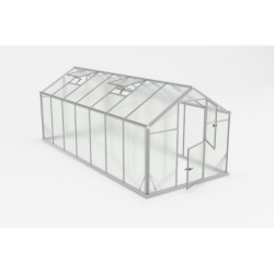 Gampre Serre de jardin en polycarbonate Gris 11m²