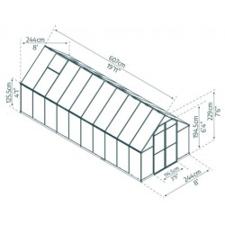 Canopia by Palram Serre de jardin en polycarbonate Gris 14.7m²