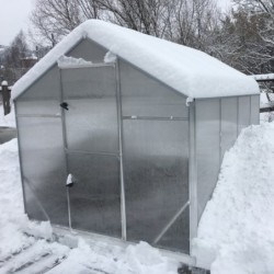 Gampre Serre de jardin en polycarbonate Gris 3.3m²