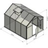 Gampre Serre de jardin en polycarbonate Gris 3.3m²