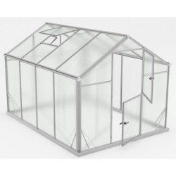 Gampre Serre de jardin en polycarbonate Gris 3.3m²