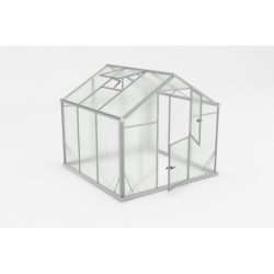 Gampre Serre de jardin en polycarbonate Gris 4.84m²