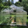 Gampre Serre de jardin en polycarbonate Gris 9.8m²