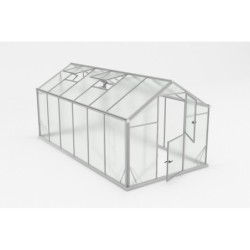 Gampre Serre de jardin en polycarbonate Gris 9.8m²