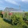 Gampre Serre de jardin en polycarbonate Gris 9.8m²