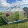 Gampre Serre de jardin en polycarbonate Gris 9.8m²