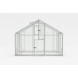 Gampre Serre de jardin en polycarbonate Gris 8.41m²