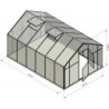 Gampre Serre de jardin en polycarbonate Gris 12.5m²