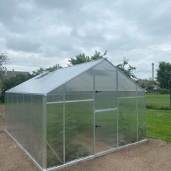Gampre Serre de jardin en polycarbonate Gris 12.5m²