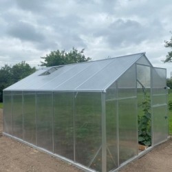 Gampre Serre de jardin en polycarbonate Gris 12.5m²