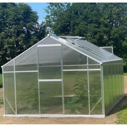 Gampre Serre de jardin en polycarbonate Gris 12.5m²