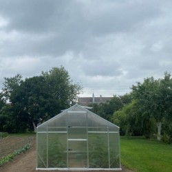 Gampre Serre de jardin en polycarbonate Gris 12.5m²