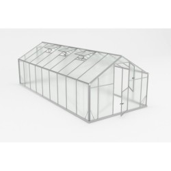 Gampre Serre de jardin en polycarbonate Gris 18.60m²
