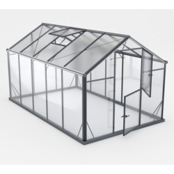 Gampre Serre de jardin en verre Gris 7.92m²