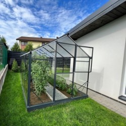 Gampre Serre de jardin en verre Gris 7.92m²