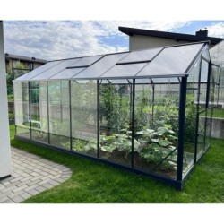 Gampre Serre de jardin en verre Gris 9.8m²
