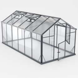 Gampre Serre de jardin en verre Gris 9.8m²