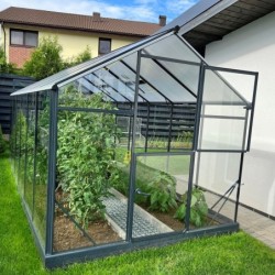 Gampre Serre de jardin en verre Gris 9.8m²