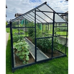 Gampre Serre de jardin en verre Gris 9.8m²