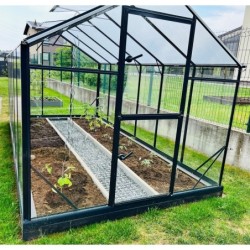 Gampre Serre de jardin en verre Gris 9.8m²