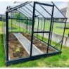 Gampre Serre de jardin en verre Gris 9.8m²