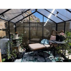 Gampre Serre de jardin en verre Gris 9.8m²