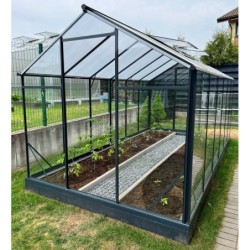 Gampre Serre de jardin en verre Gris 9.8m²