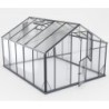 Gampre Serre de jardin en verre Gris 10.44m²