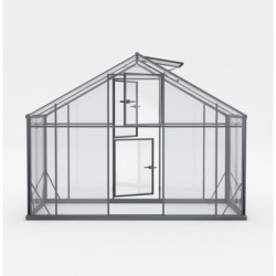 Gampre Serre de jardin en verre Gris 10.44m²