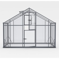 Gampre Serre de jardin en verre Gris 10.44m²