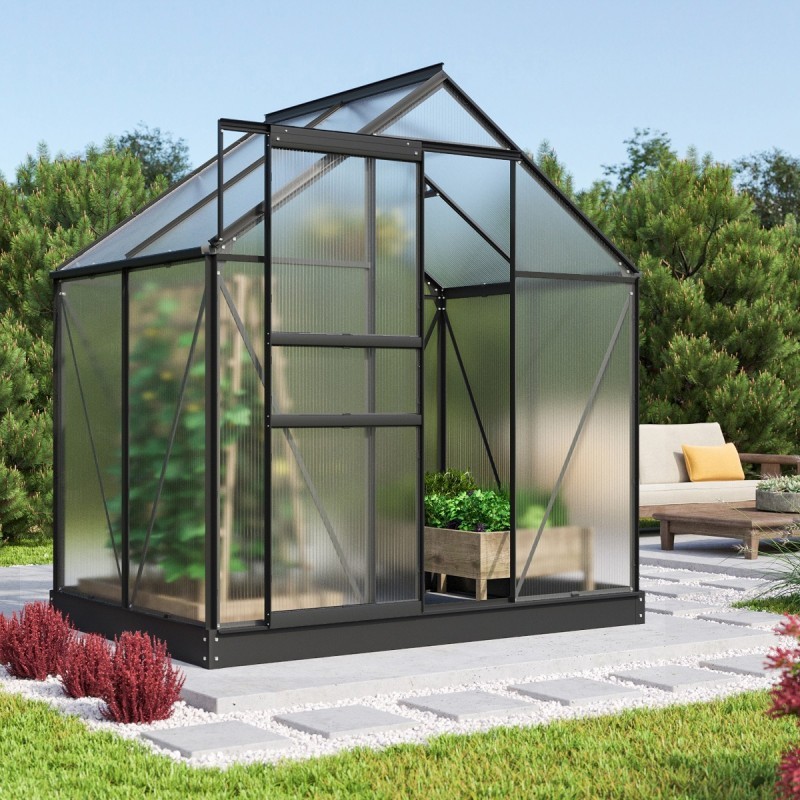 Vitavia Serre de jardin en polycarbonate Noir 2,5m²