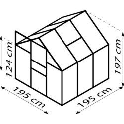 Vitavia Serre de jardin en polycarbonate Noir 3.8m²