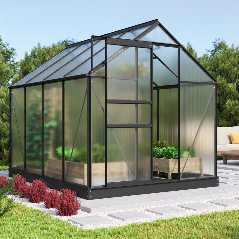 Vitavia Serre de jardin en polycarbonate Noir 5m² Vitavia Serre de jardin en polycarbonate Noir 5m²