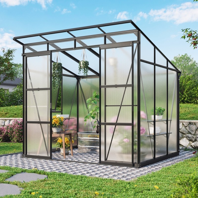 Vitavia Serre de jardin en polycarbonate Noir 5.9m²