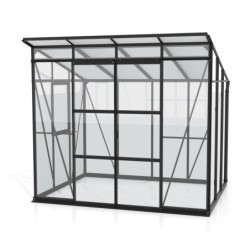 Vitavia Serre de jardin en verre Noir 5.9m²